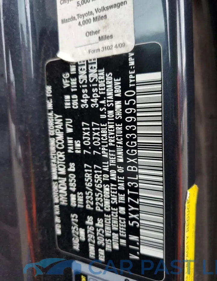 5XYZT3LBXGG339950# 13