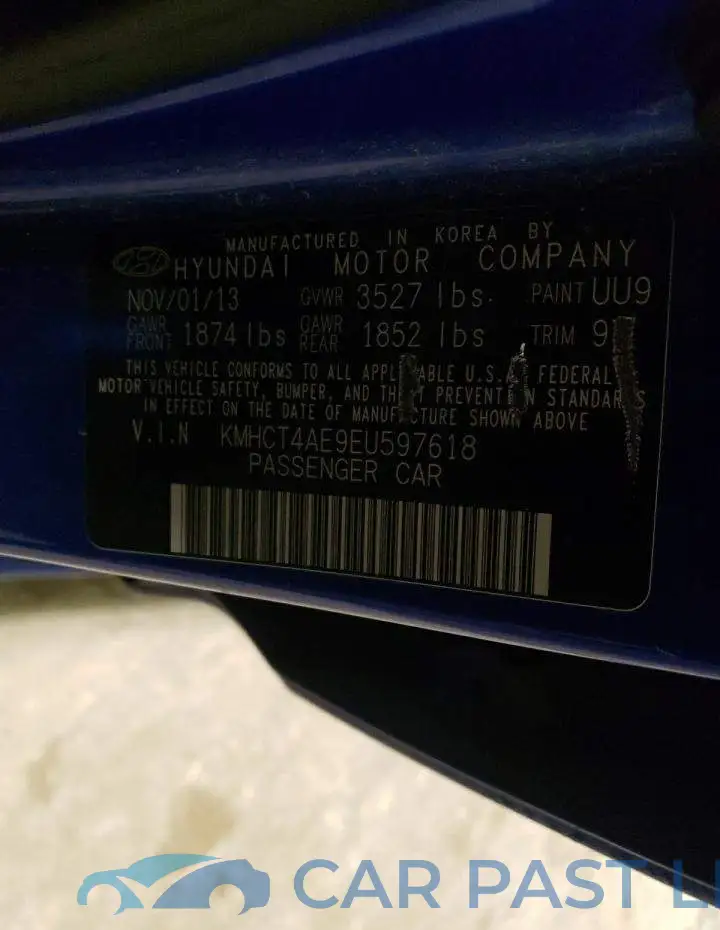 KMHCT4AE9EU597618# 12