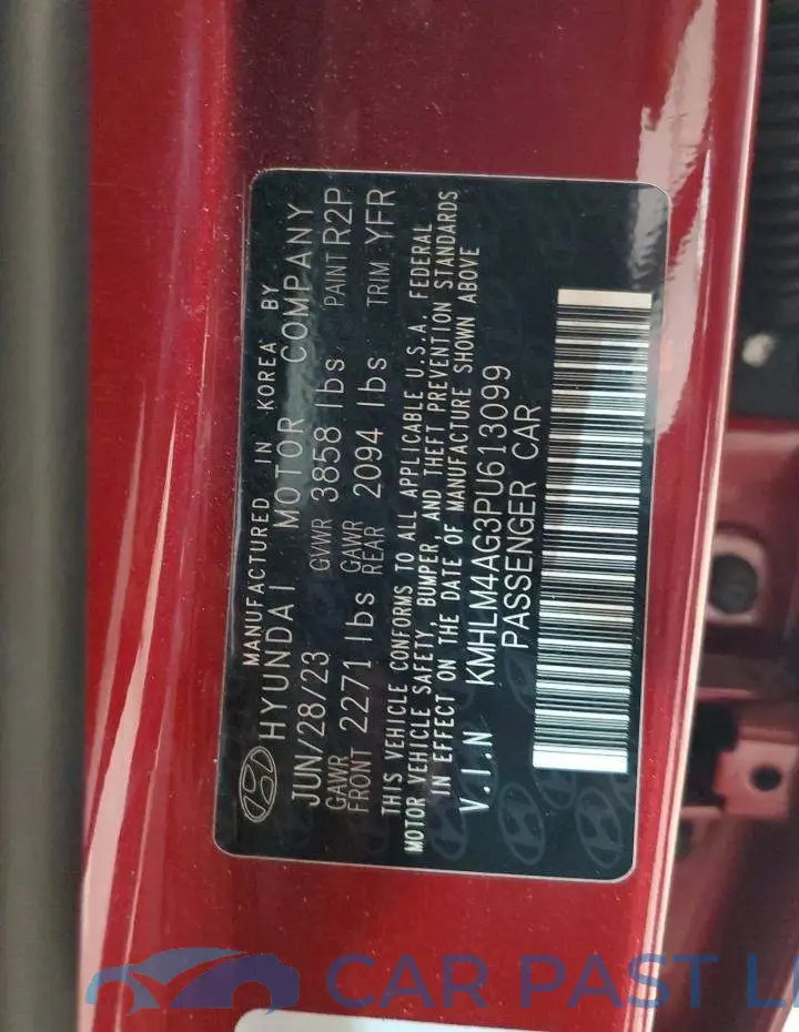 KMHLM4AG3PU613099# 12
