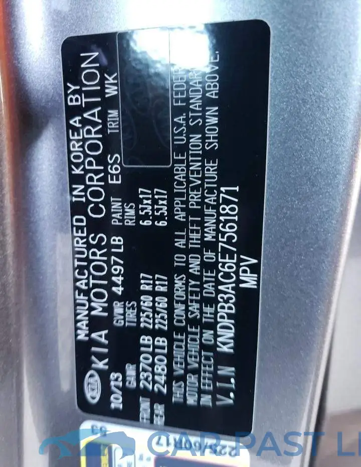 KNDPB3AC6E7561871# 13