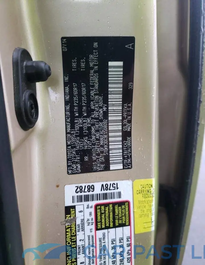 5TDKK3DC9ES508092# 13