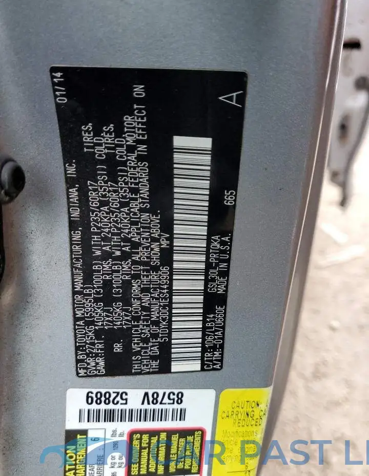 5TDYK3DC1ES449906# 13