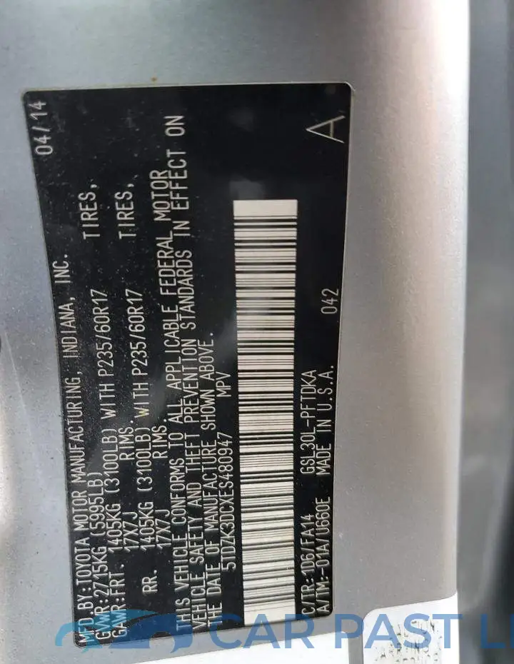 5TDZK3DCXES480947# 13