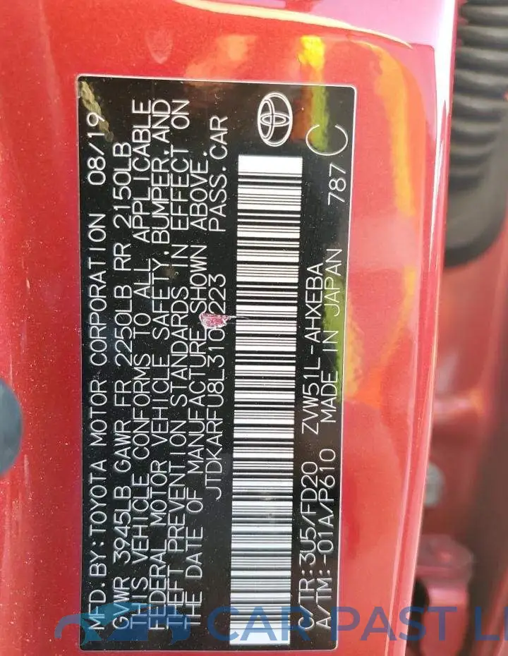JTDKARFU8L3103223# 12