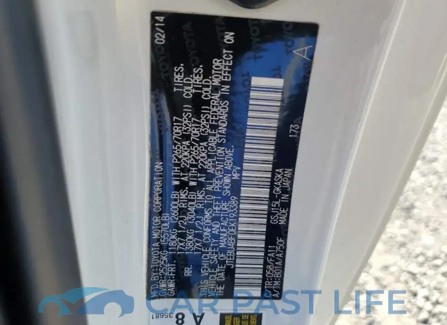 JTEBU4BF0EK193389# 13