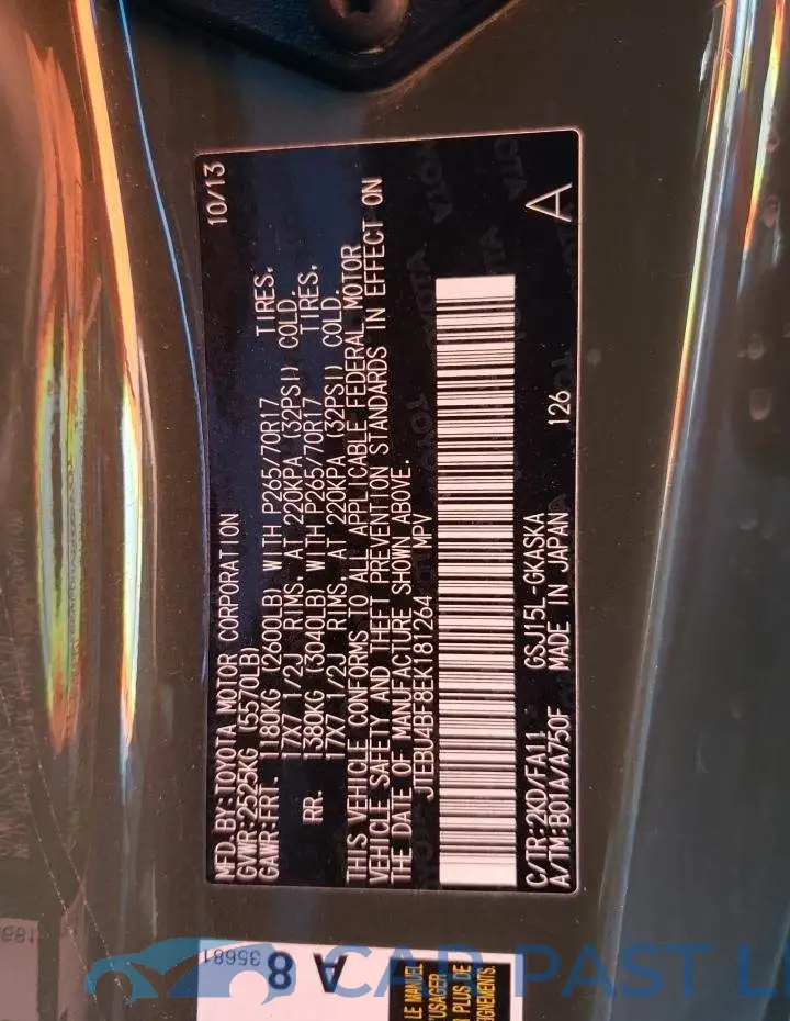JTEBU4BF8EK181264# 13