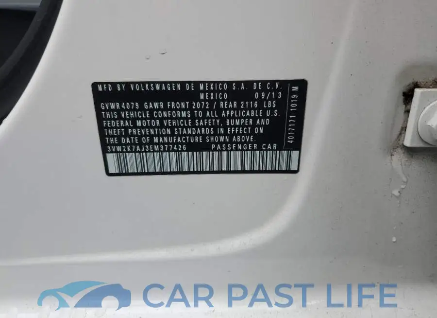3VW2K7AJ3EM377426# 12