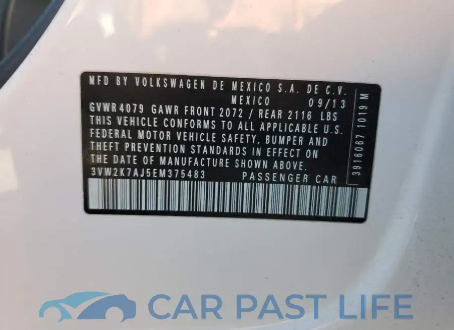 3VW2K7AJ5EM375483# 13