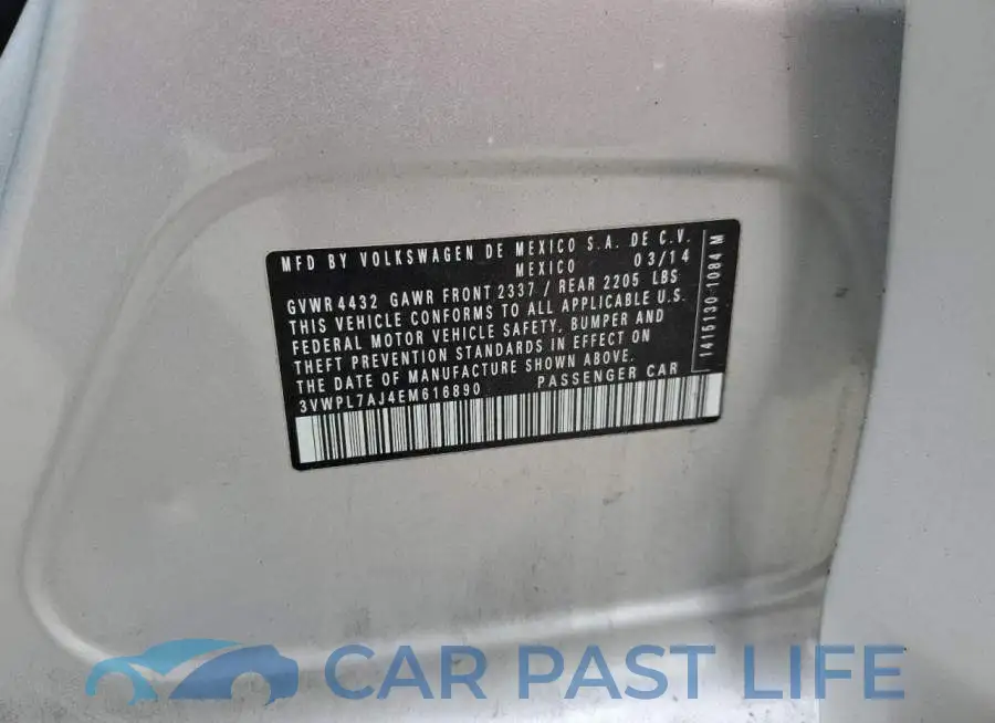 3VWPL7AJ4EM616890# 12