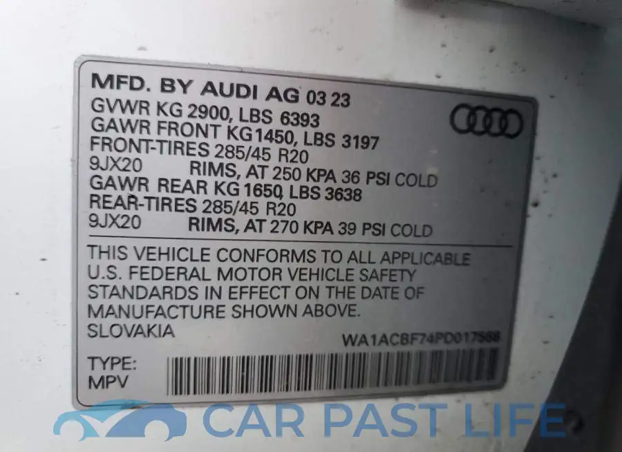 WA1ACBF74PD017568# 14