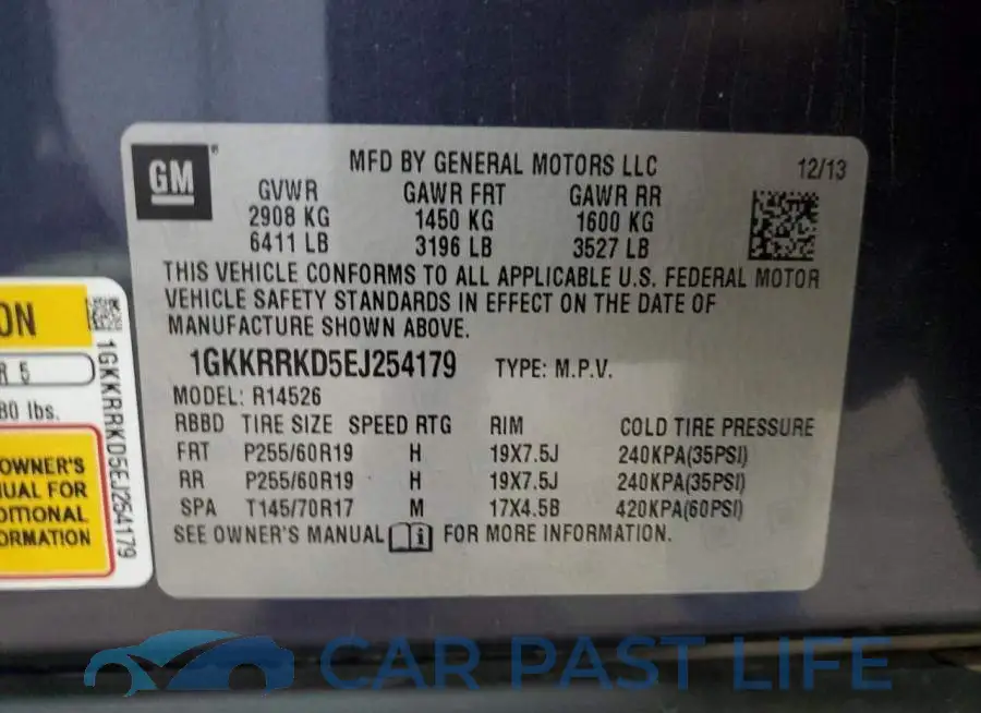 1GKKRRKD5EJ254179# 13