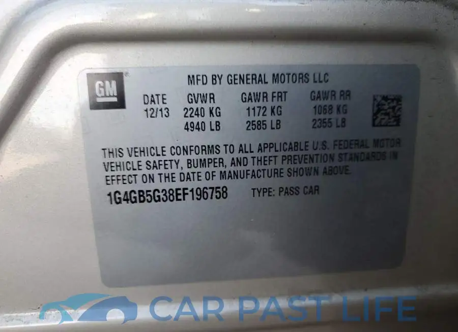 1G4GB5G38EF196758# 12