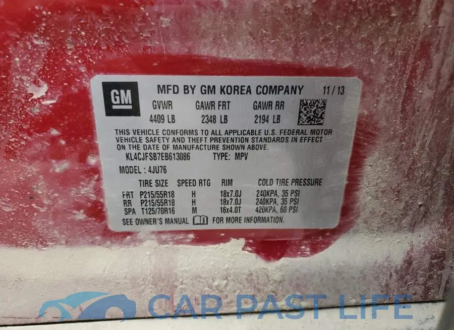 KL4CJFSB7EB613086# 13