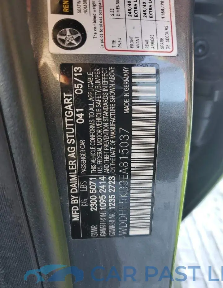 WDDHF5KB3EA815037# 12