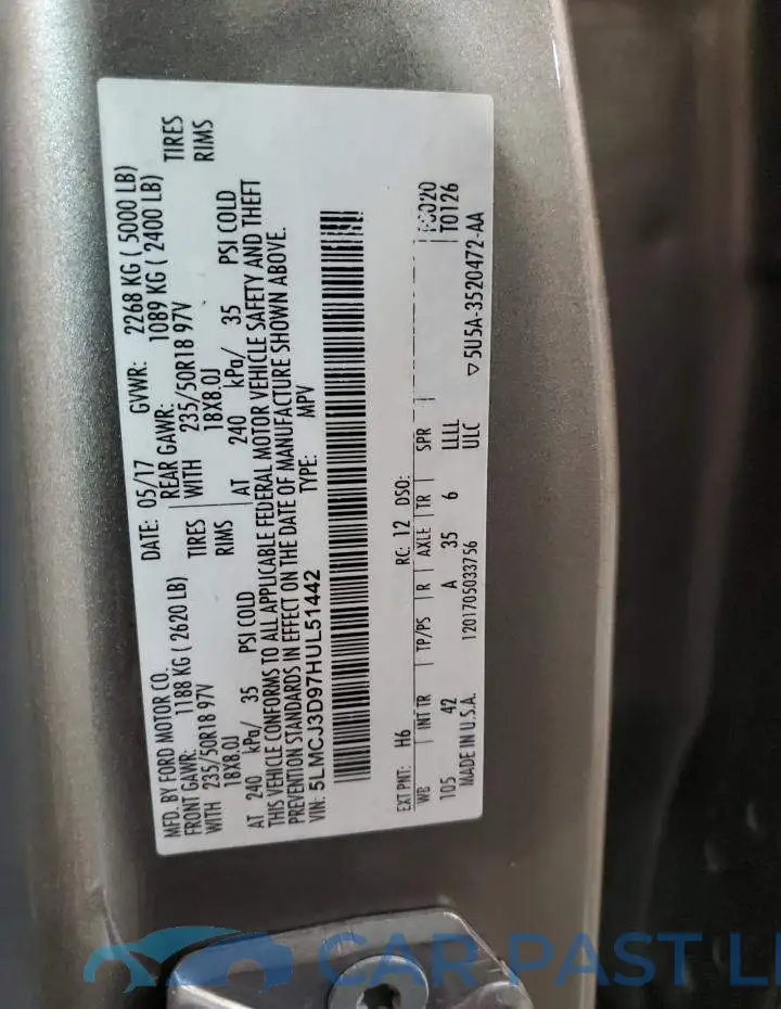 5LMCJ3D97HUL51442# 12
