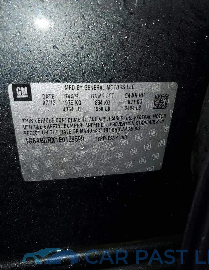 1G6AB5RX1E0109699# 12