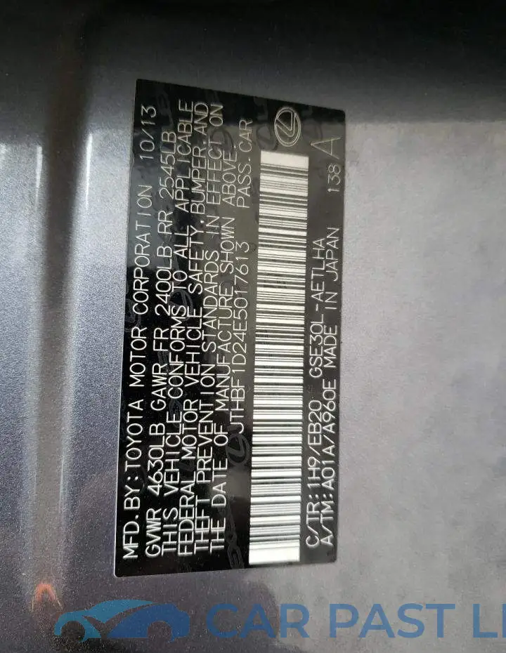 JTHBF1D24E5017613# 12