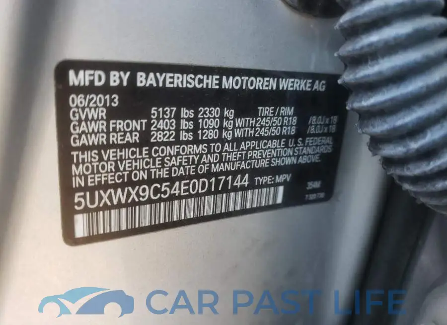 5UXWX9C54E0D17144# 14