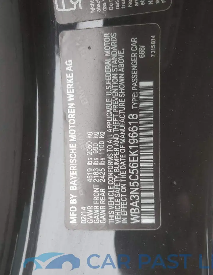 WBA3N5C56EK196618# 12