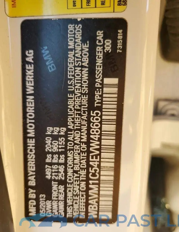 WBAVM1C54EVW48665# 12