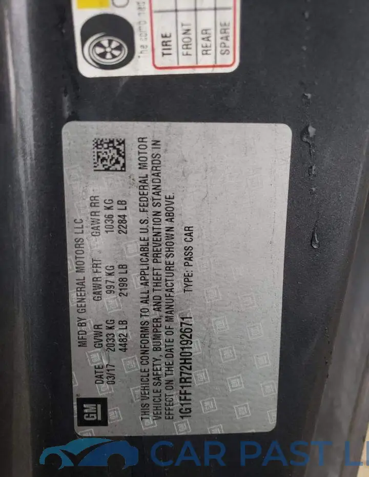 1G1FF1R72H0192671# 12