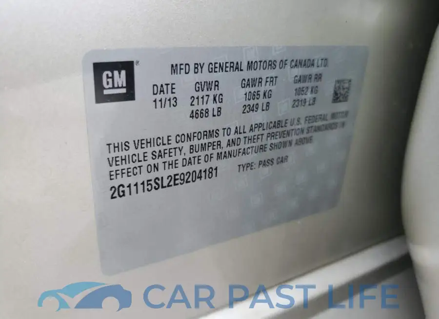 2G1115SL2E9204181# 12