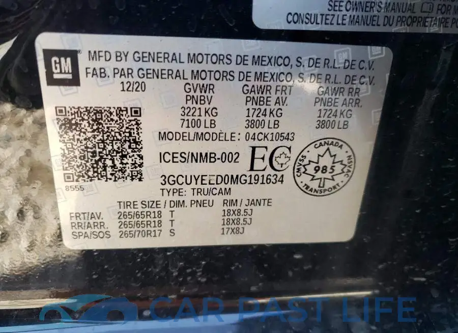 3GCUYEED0MG191634# 13