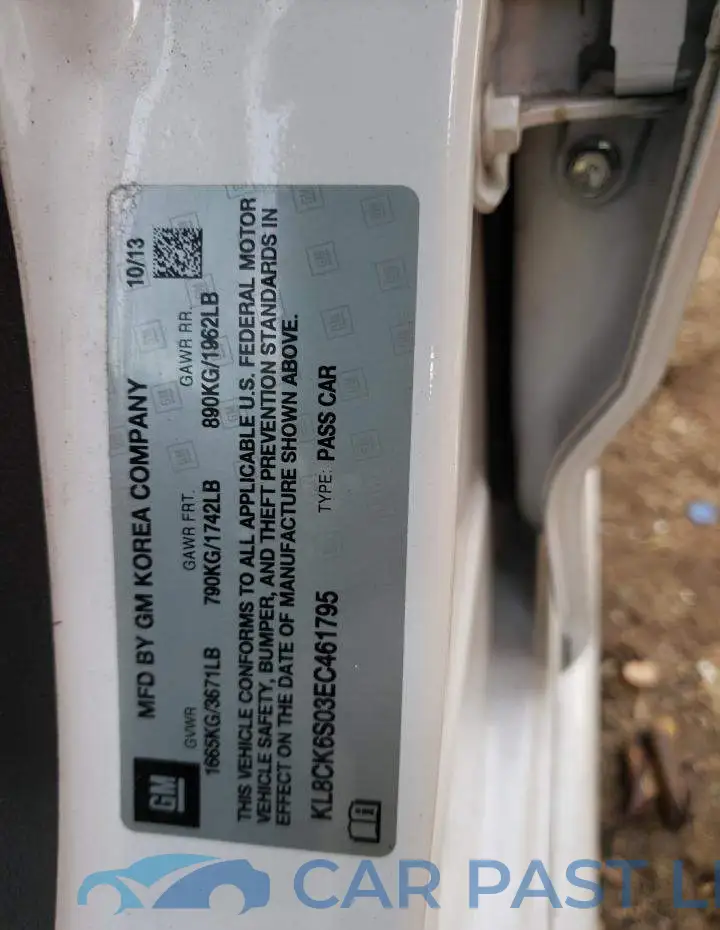 KL8CK6S03EC461795# 13