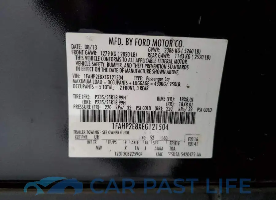 1FAHP2E8XEG121504# 12