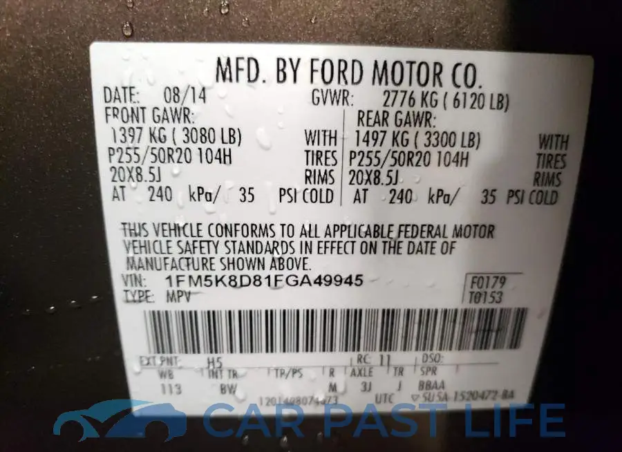 1FM5K8D81FGA49945# 13