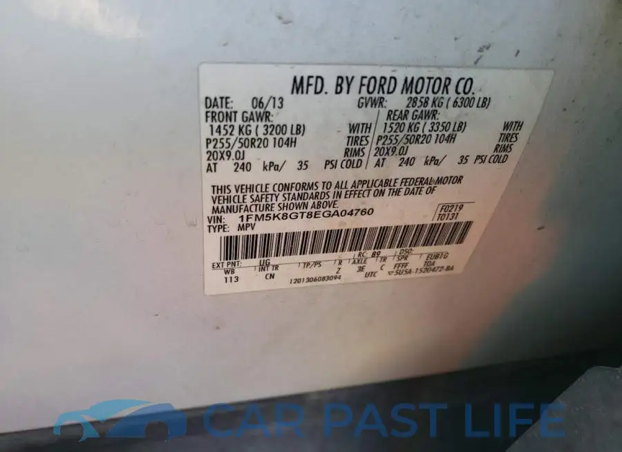 1FM5K8GT8EGA04760# 13