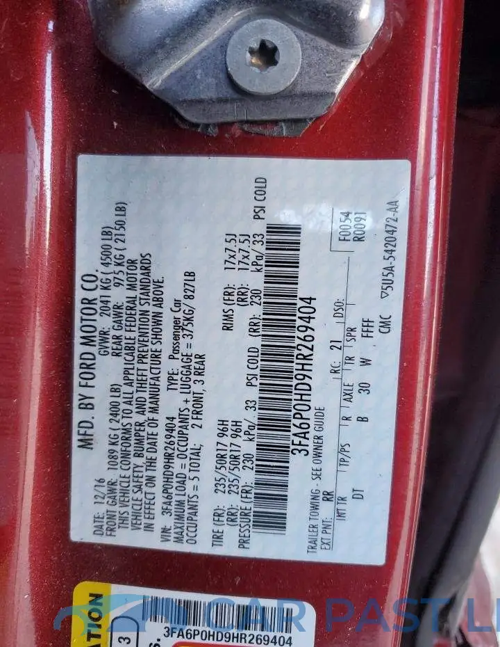 3FA6P0HD9HR269404# 12