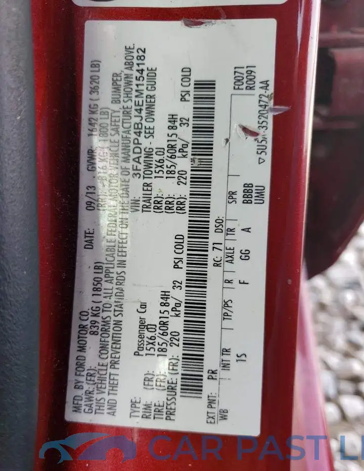 3FADP4BJ4EM154182# 12