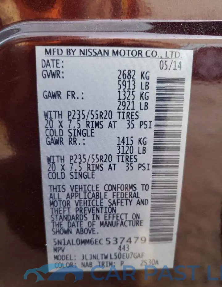 5N1AL0MM6EC537479# 13