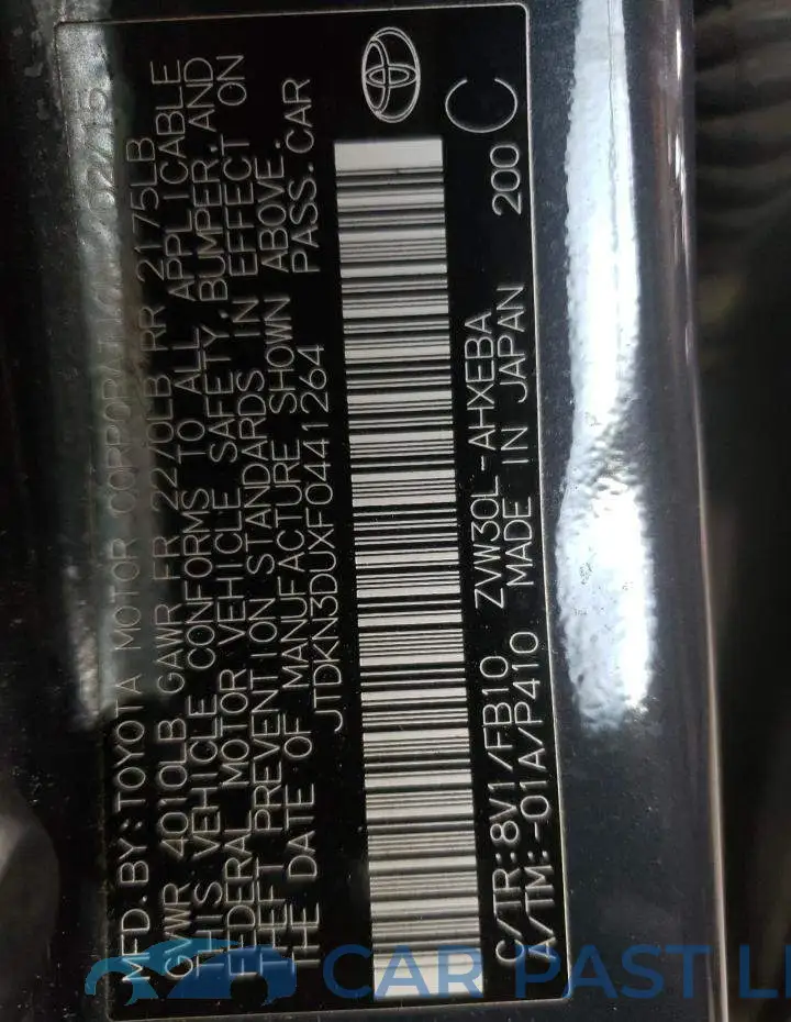 JTDKN3DUXF0441264# 12