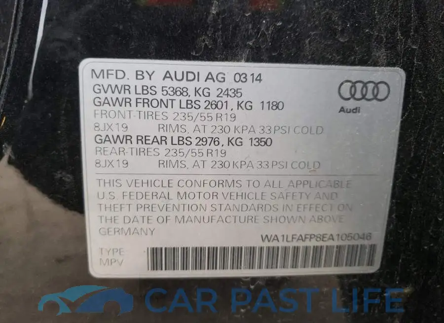 WA1LFAFP8EA105046# 14