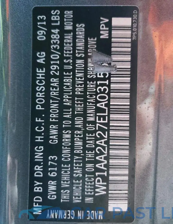 WP1AA2A27ELA03155# 13