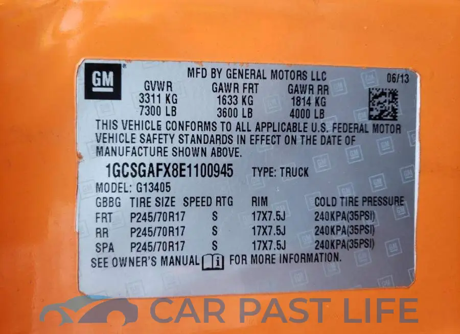 1GCSGAFX8E1100945# 13