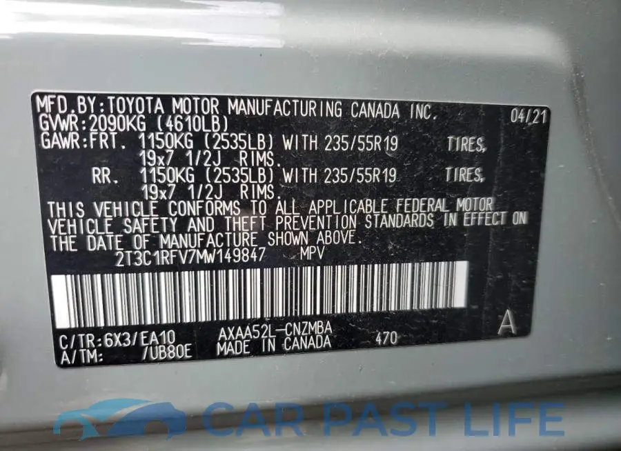 2T3C1RFV7MW149847# 14