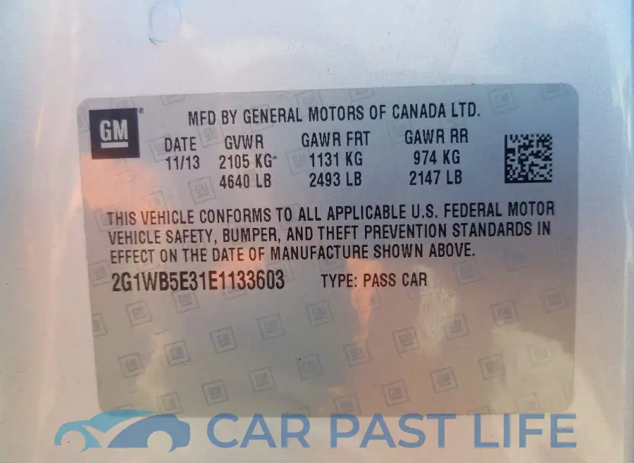 2G1WB5E31E1133603# 10