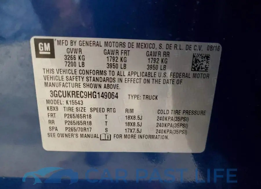 3GCUKREC9HG149064# 12