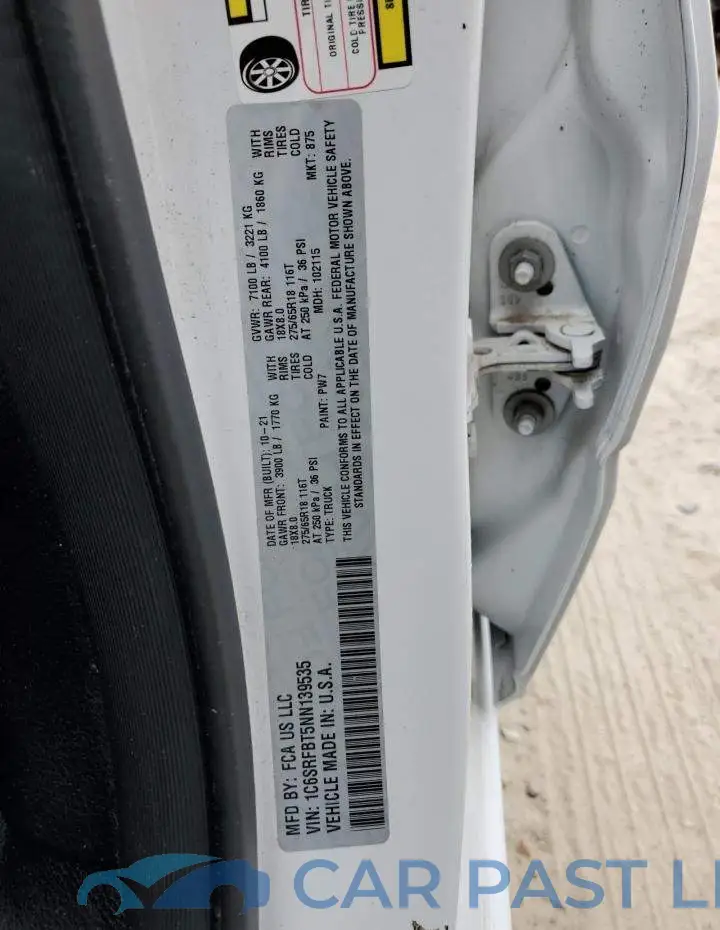 1C6SRFBT5NN139535# 12