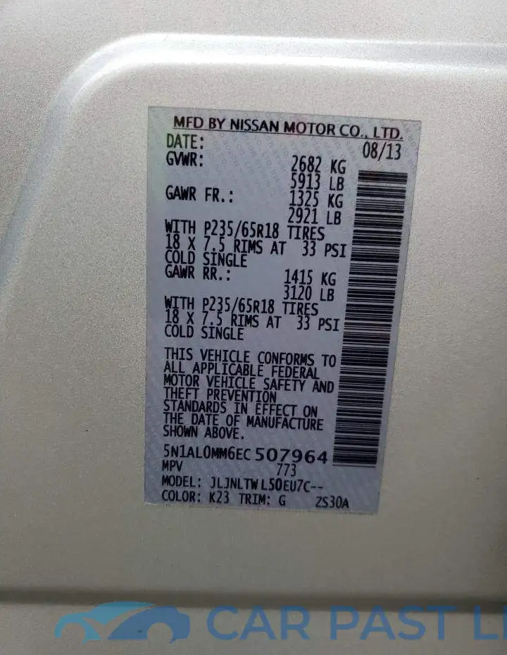 5N1AL0MM6EC507964# 13