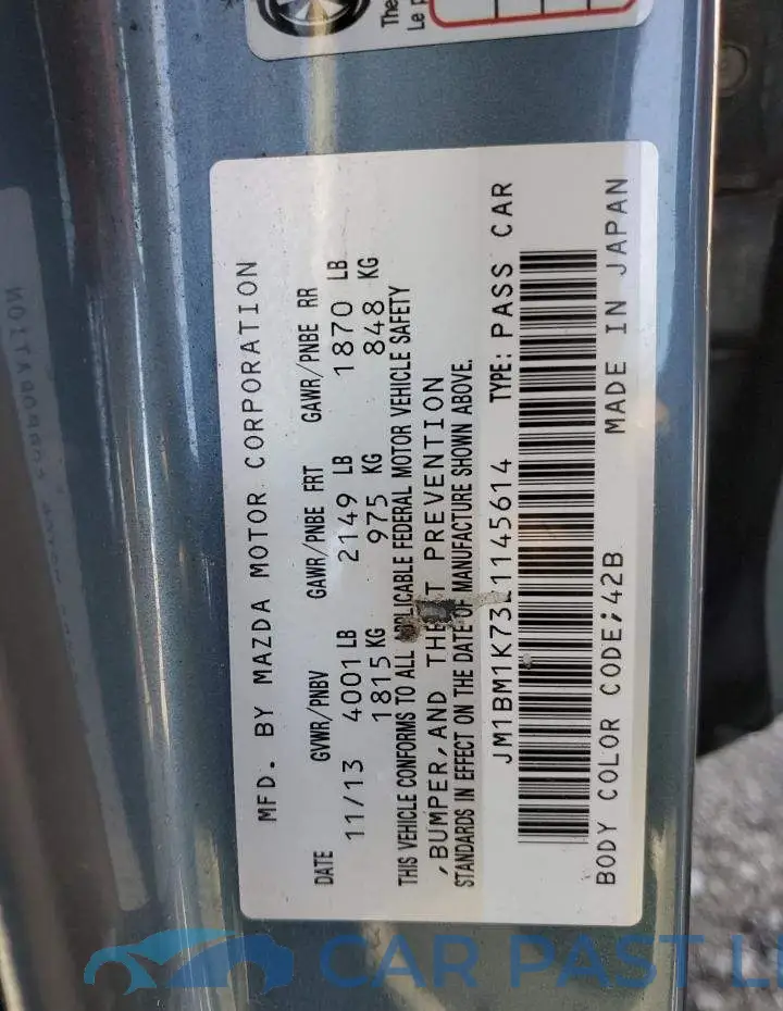 JM1BM1K73E1145614# 12