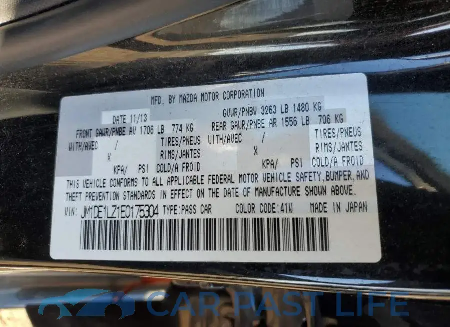 JM1DE1LZ1E0175304# 12