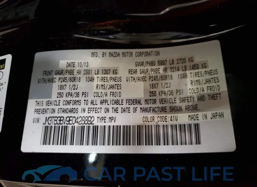 JM3TB3BV9E0428892# 13