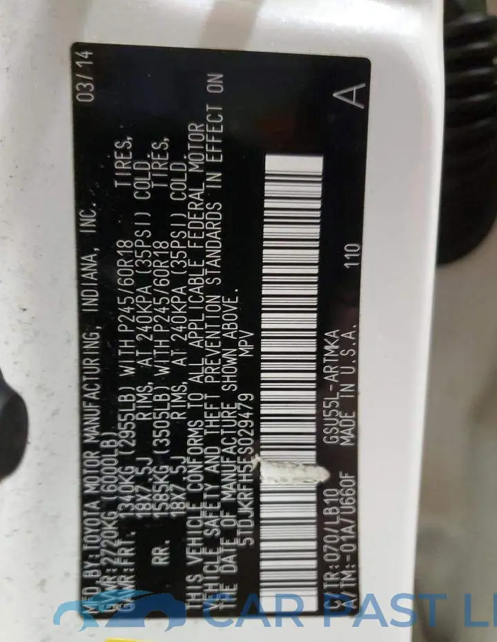 5TDJKRFH5ES029479# 12