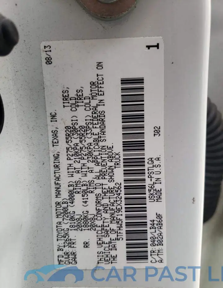 5TFHW5F19EX324562# 12