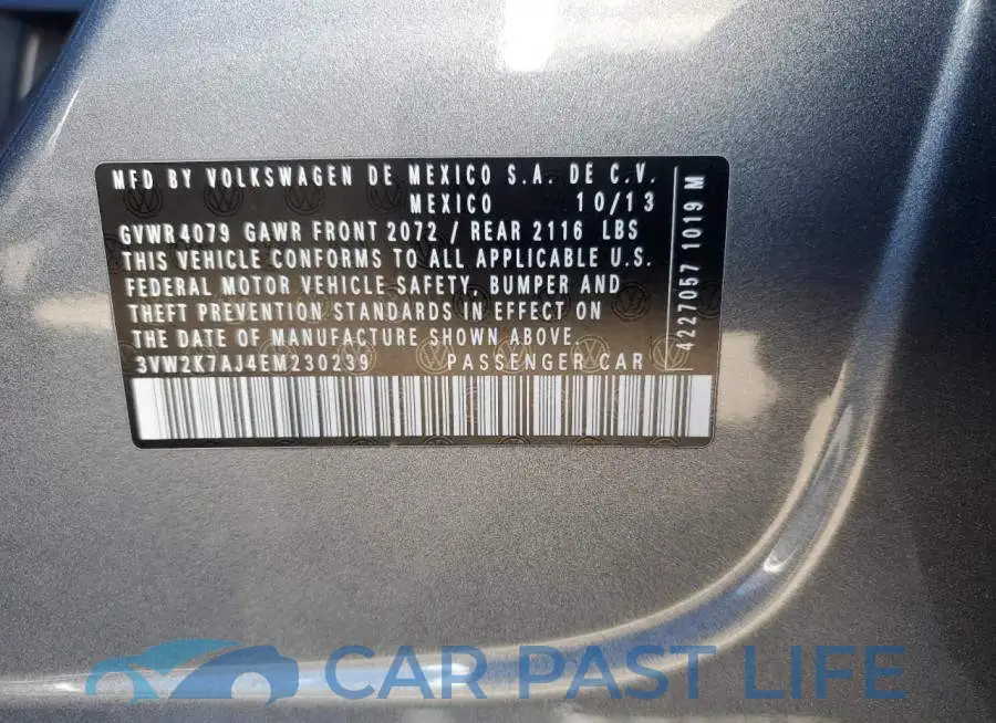 3VW2K7AJ4EM230239# 12
