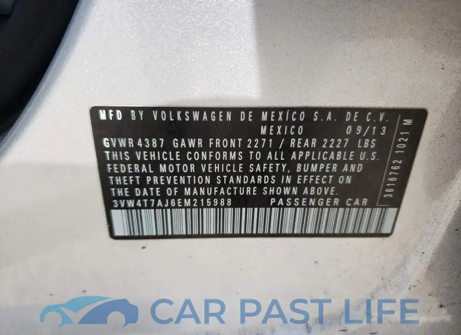 3VW4T7AJ6EM215988# 12